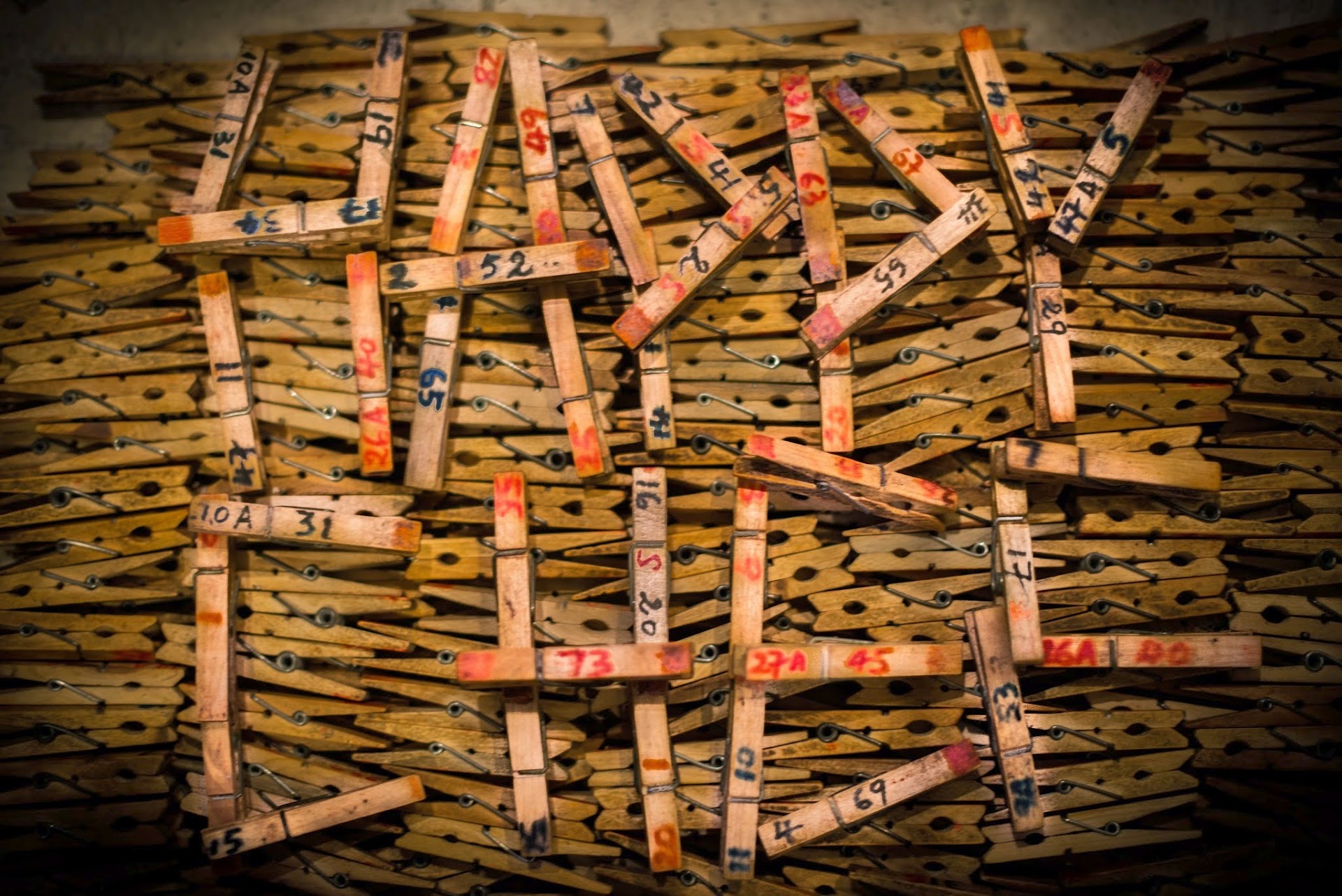 Wooden numbered pegs used in Happy Chef's order system
